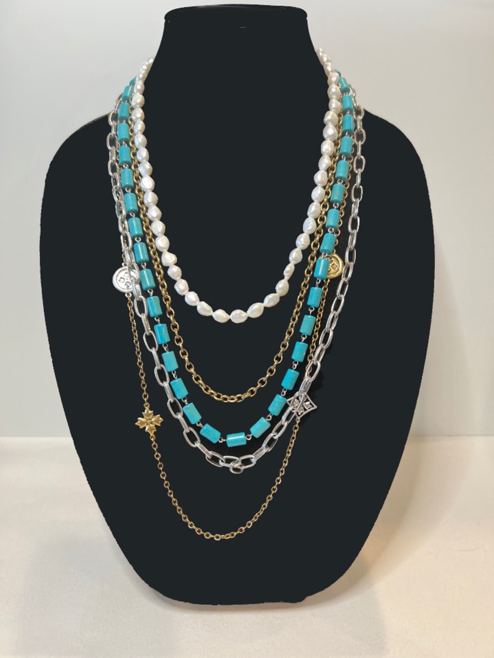 NWOT Patricia Nash 5 piece Adjustable Layered Necklace MSRP $189